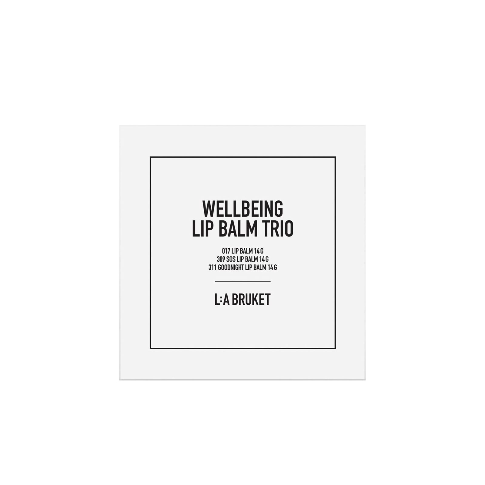 L:A BRUKET Trio Classic Night SOS 325 Wellbeing Lip Balm Trio 325 Wellbeing Lip Balm Trio