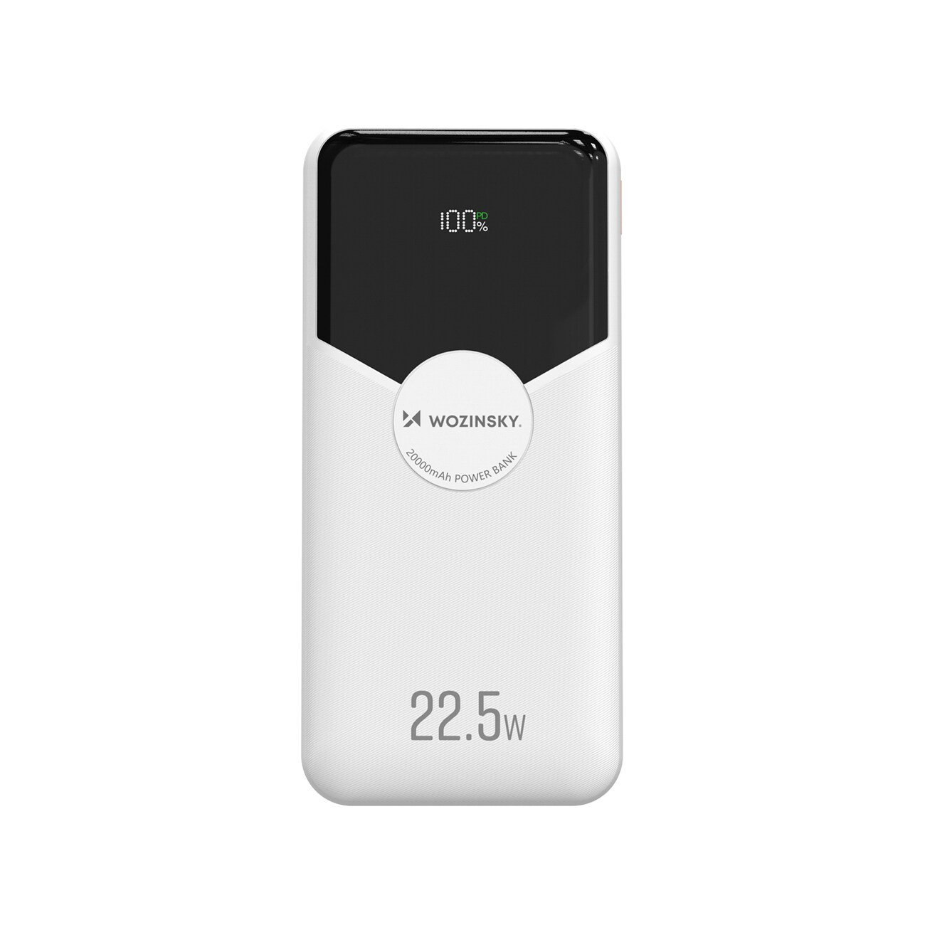 Wozinsky WFC-15W 20 000 mAh 22,5 W PD20W powerbank med inbyggda Lightning- och USB-C-kablar – vit, bild 2