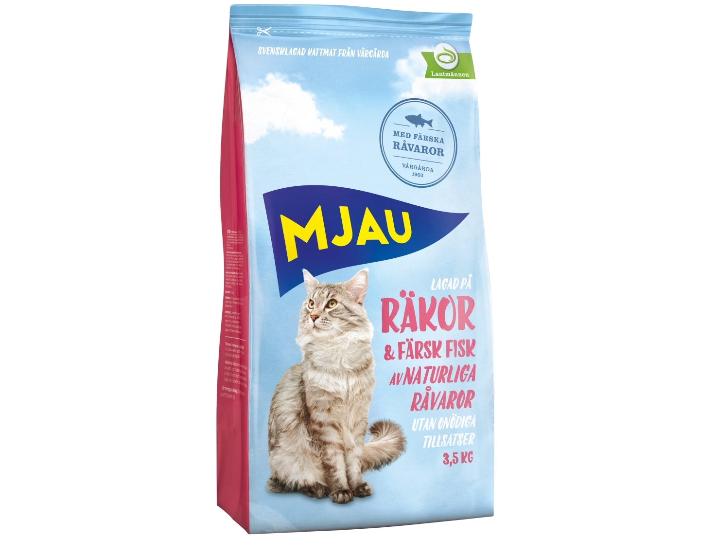 Mjau Torrfoder För Katt Med Räkor 3,5kg
