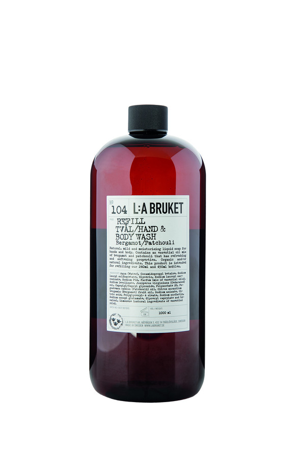 L:a Bruket Hand & Body Wash 104 Refill Bergamot/Patchouli 1000 ml, bild 2