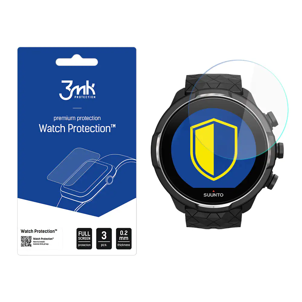 3mk Watch Protection™ mot FlexibleGlass-hybridglas på Suunto 9 Baro Titanium