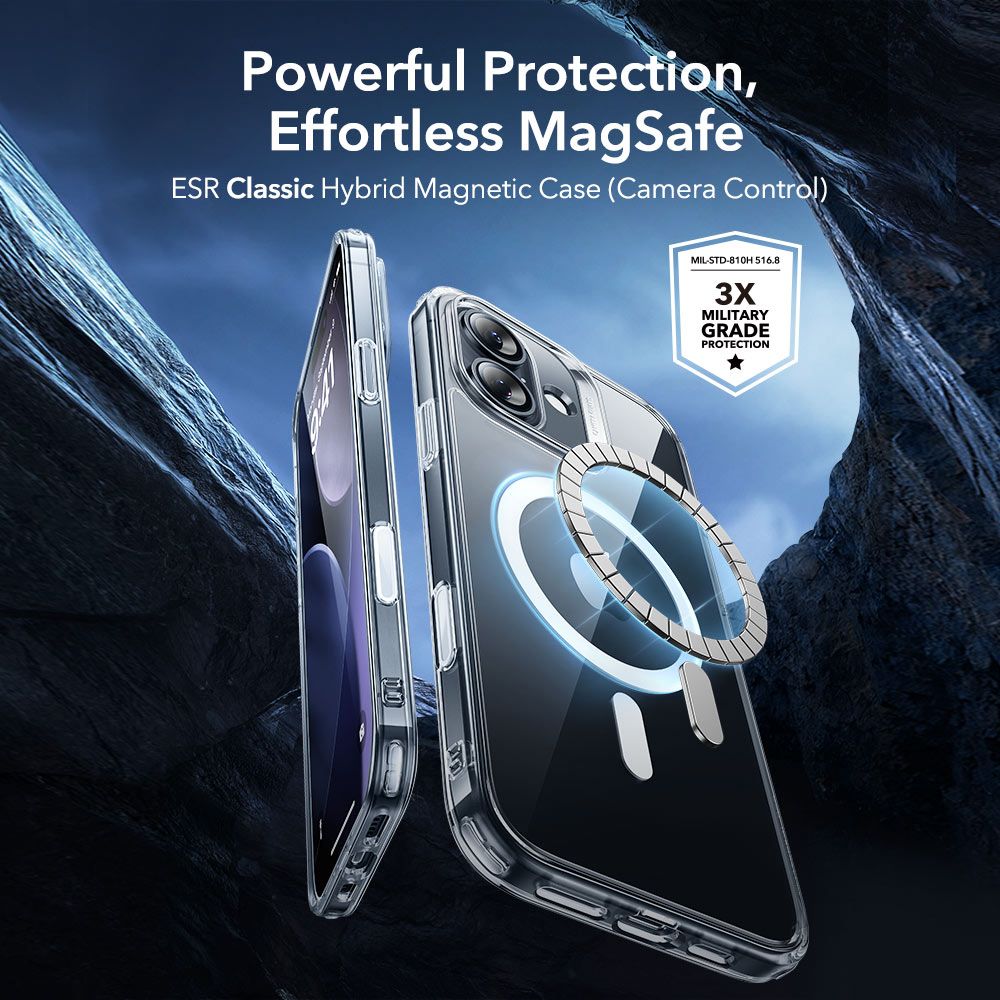 ESR Classic Hybrid MagSafe + härdat glas-set för iPhone 17 – transparent, bild 2