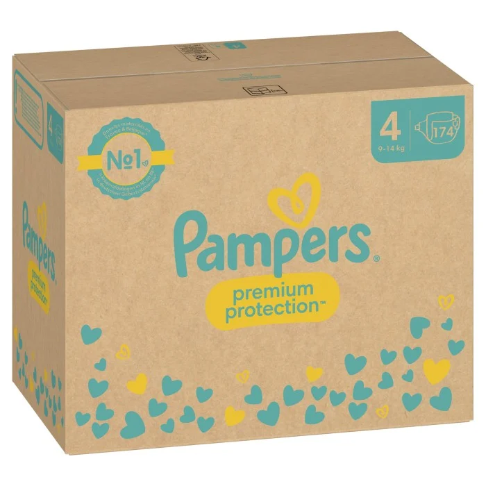 Pampers Premium Protection Nappies Storlek 4 (9-14 kg), 174 st