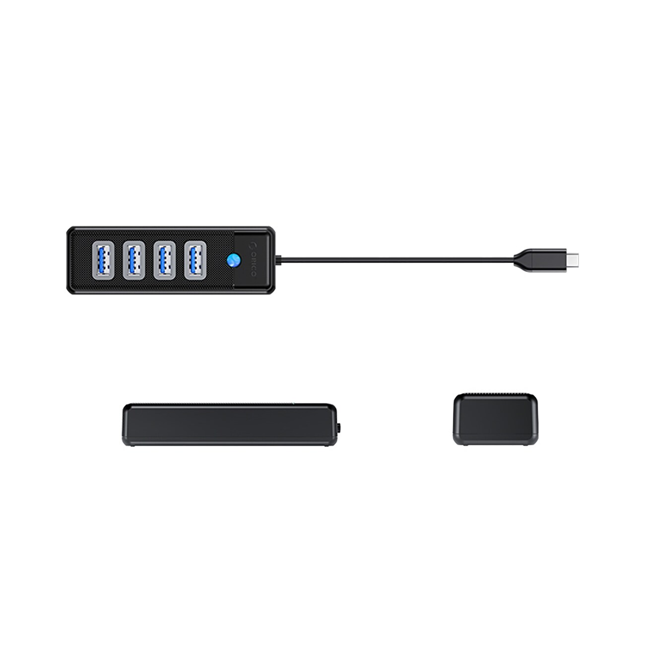 Orico PW4U-C3 USB-C / 4x USB-A 3.0-hubb - svart, bild 4