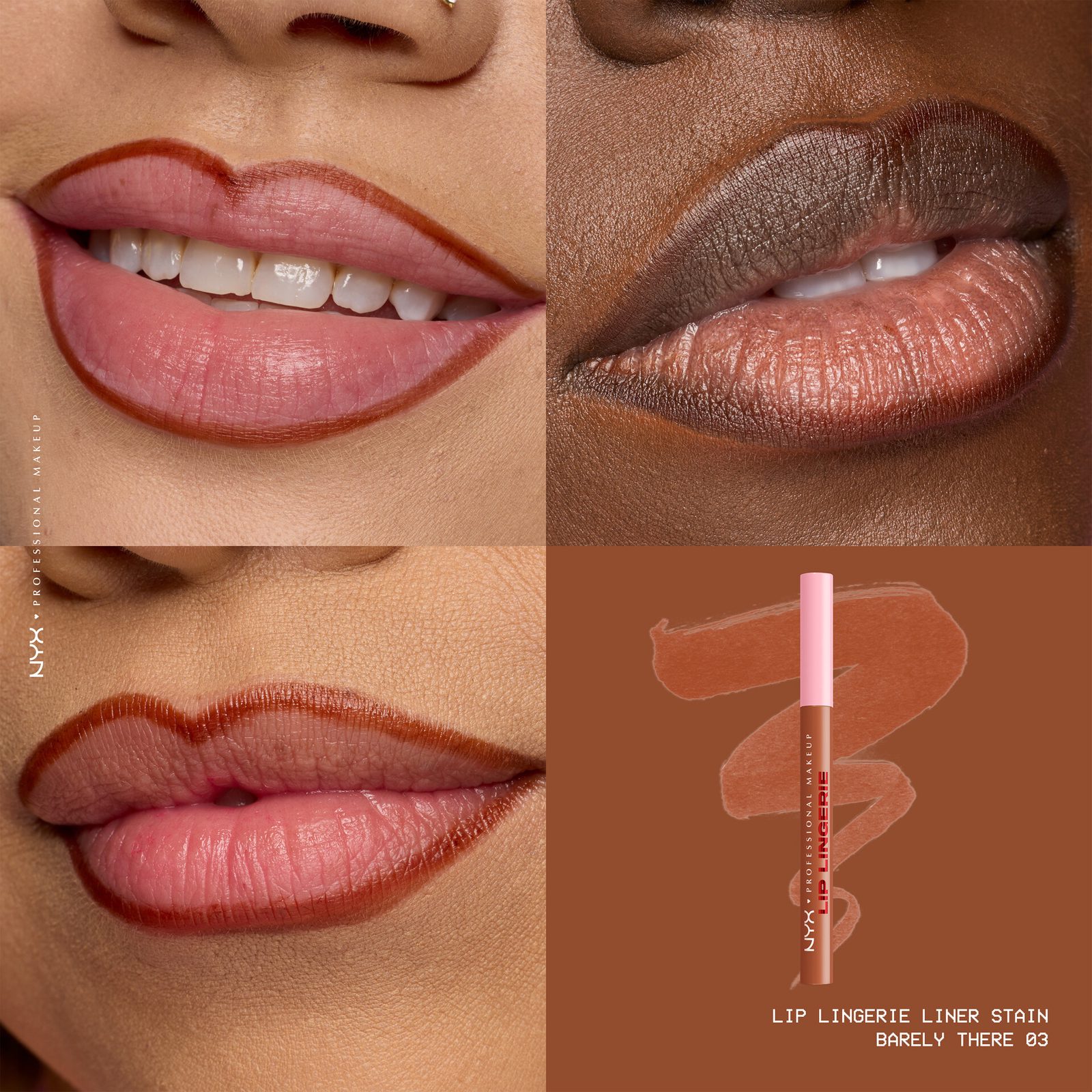 NYX Professional Makeup Lip Lingerie Liner Stain 03 Barely There 1 ml, bild 3