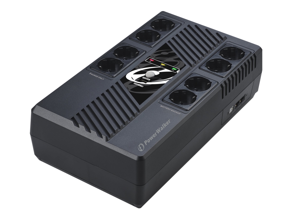 PowerWalker VI 1000 MS - UPS - AC 230 V - 600 Watt - 1000 VA - 9 Ah - USB - utgångskontakter: 8