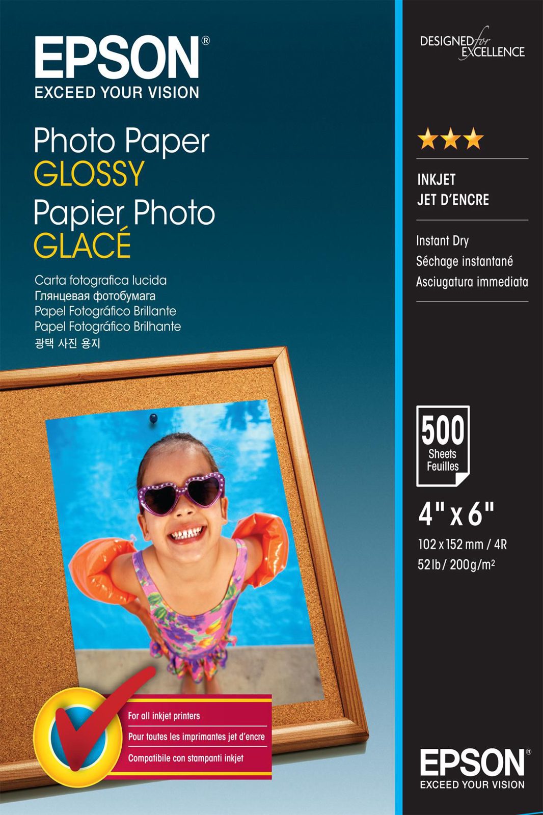 Epson Photo Paper Glossy 10x15 cm, 200g/m2, 500 ark, bild 3