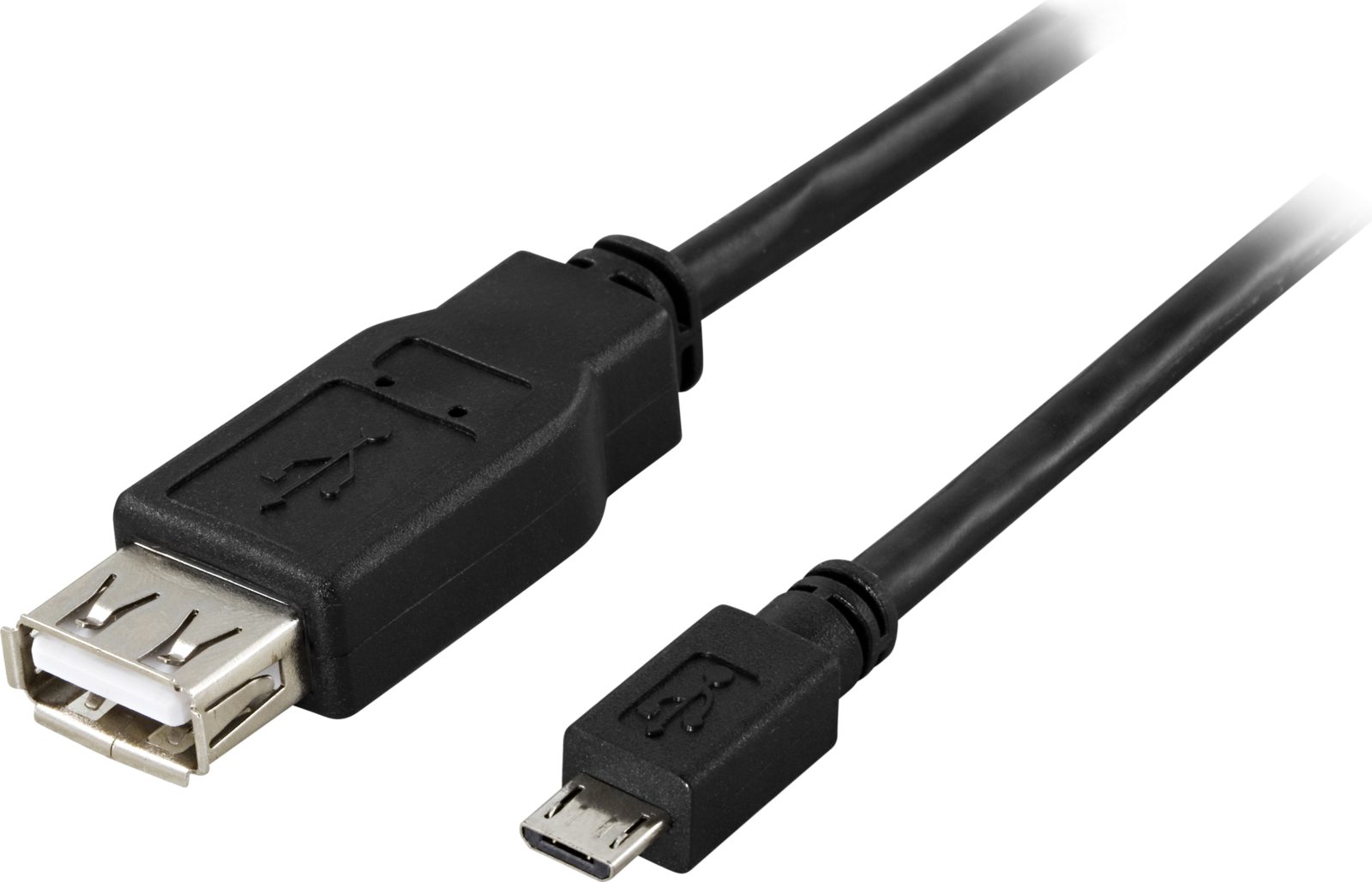 Deltaco USB-adapter Typ A ho - Typ Micro B ha - OTG - 0,2m - Svart, bild 4