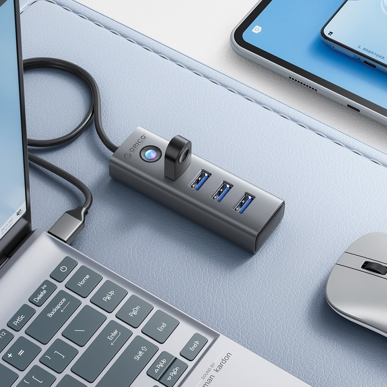 Orico USB-A Hub 4x USB-A 3.0 - Grå, bild 3