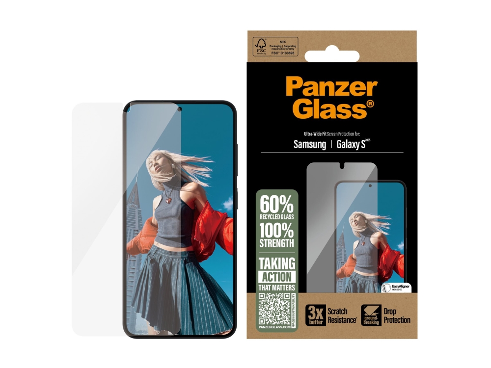 PanzerGlass Samsung Galaxy S25/S24 skärmskydd Ultra-Wide Fit med applikator, bild 5
