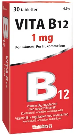 Vita B12 med 1000ug 30 tabletter