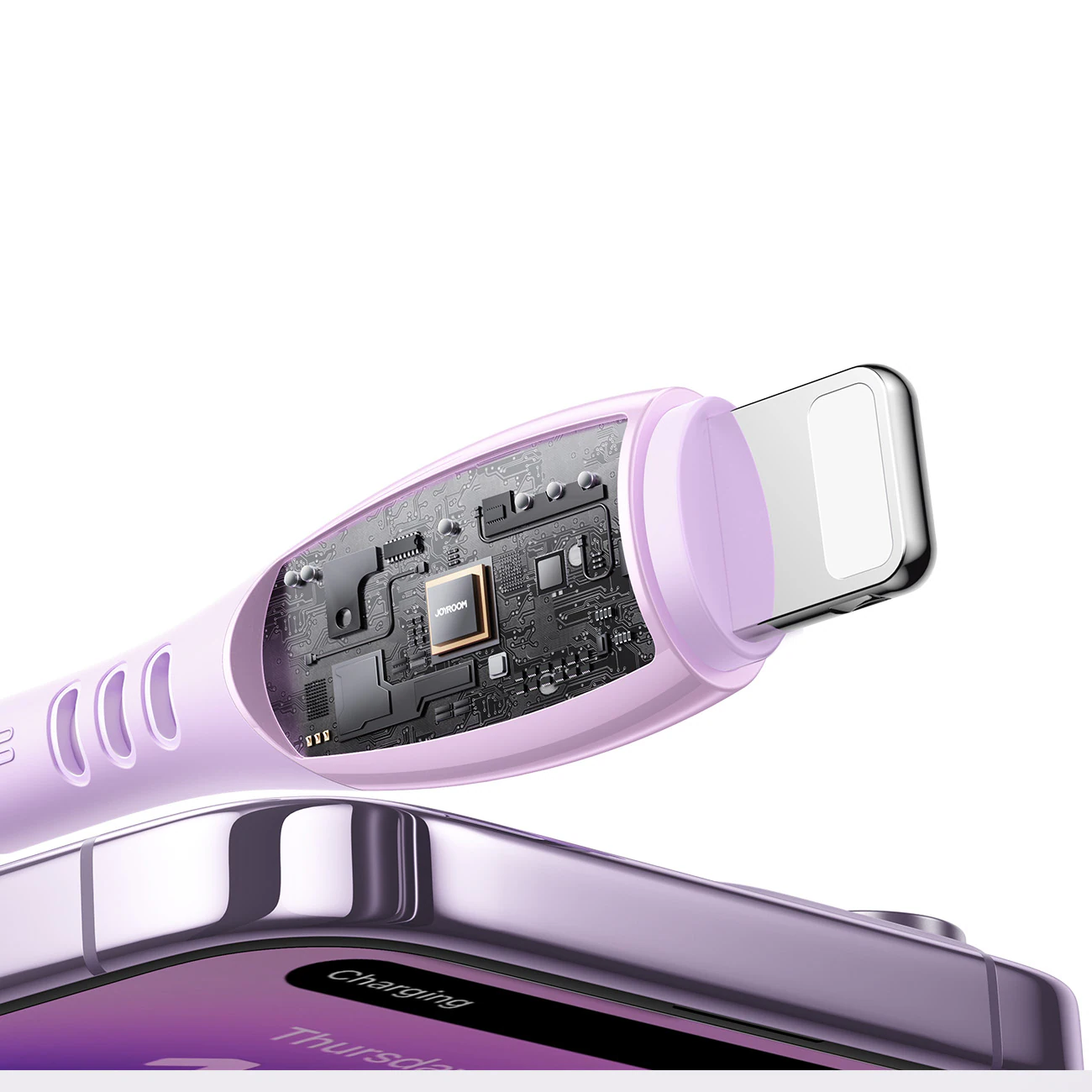 Joyroom S-A59 snabbladdningskabel USB-C till Lightning 1,2m – lila, bild 3