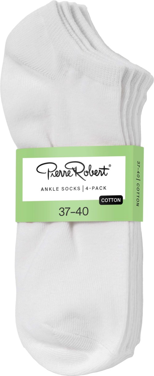 Pierre Robert Ankle Socks Cotton X4 White 37-40