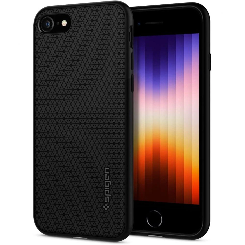 Spigen Liquid Air-fodral för iPhone 7 / 8 / SE 2020 / SE 2022 - Svart