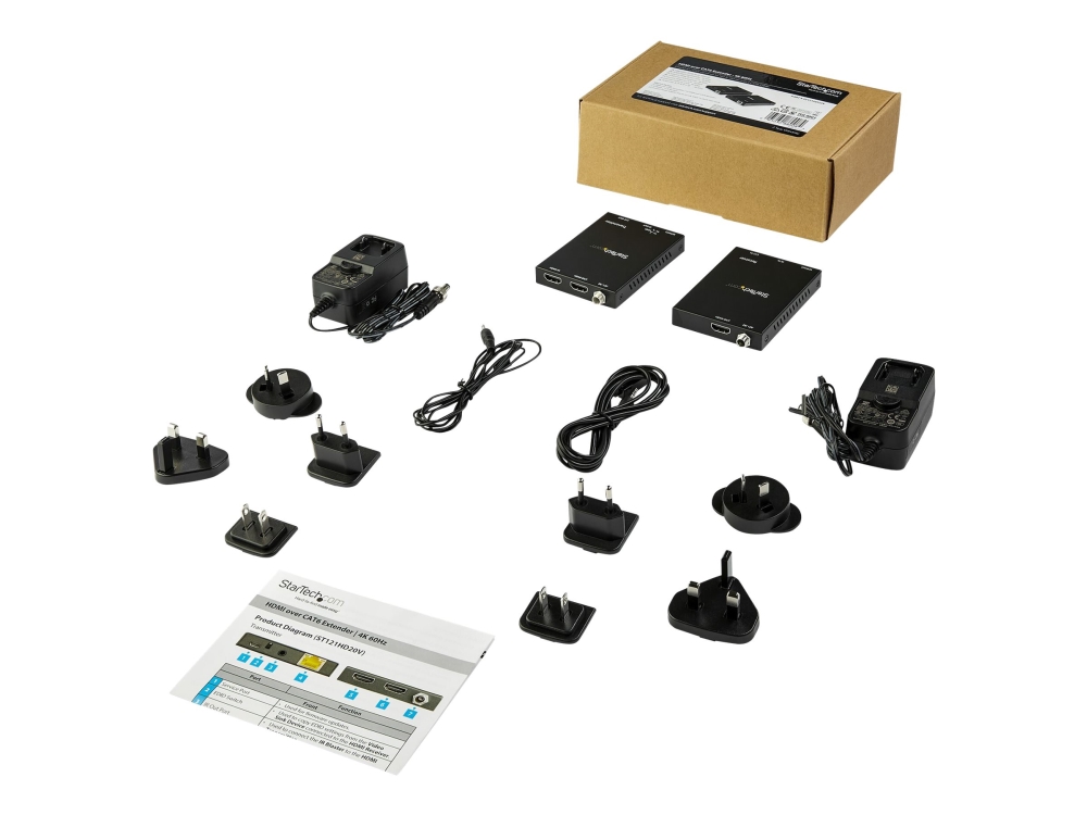 HDMI-förlängare StarTech HDMI Over Cat6 Extender Kit, 4K@60Hz, max 50 m
