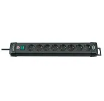Grenuttag Brennenstul Premium-Line med 8 st jordade uttag, brytare, 3m - Svart