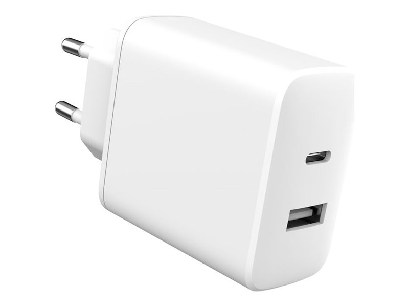 Väggladdare eSTUFF INFINITE 230V till 1xUSB-C 20W, 1xUSB-A 12W - Vit
