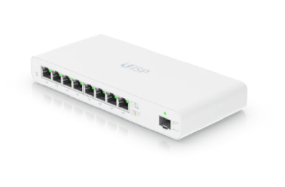 Ubiquiti UISP-S, 8-port Gigabit PoE, 1xSFP, fläktlös, 110W