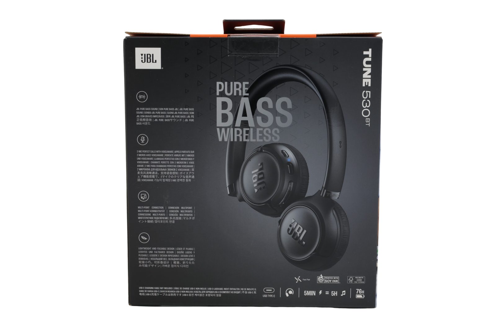 JBL Tune 530BT trådlösa on-ear hörlurar, svart, bild 2