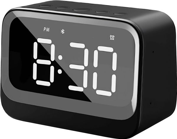Denver EC-53B väckarklocka med LCD-display och Bluetooth-högtalare, svart