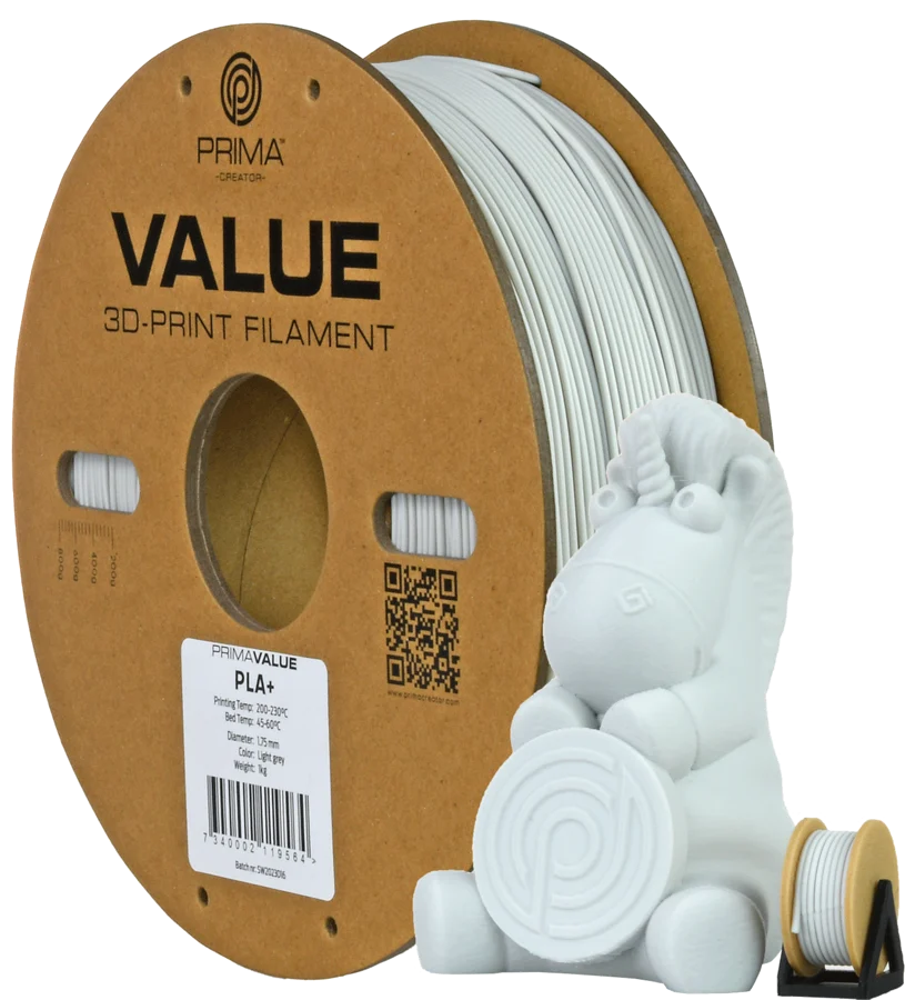 Prima Creator Prima Value PLA+ 1.75mm 1kg - Ljusgrå