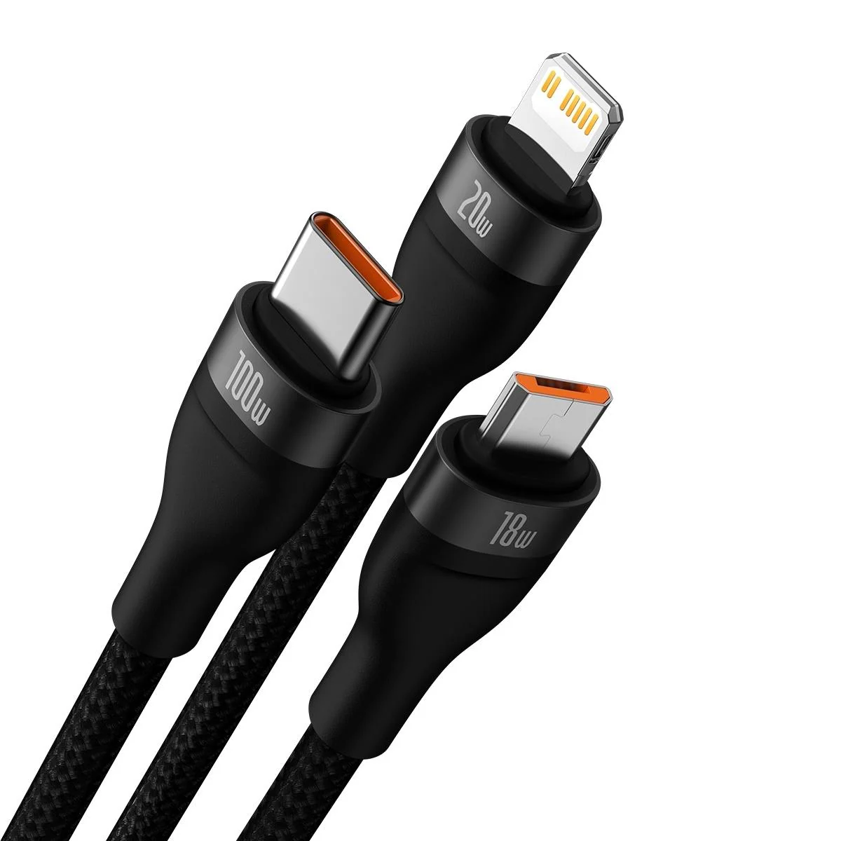 Baseus Flash Series II USB-C / USB-A Cable 100W 1.2m Black (CASS030101), bild 2