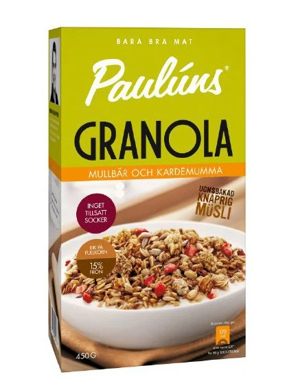 Pauluns Granola Mullbär & Kardemumma 450 g