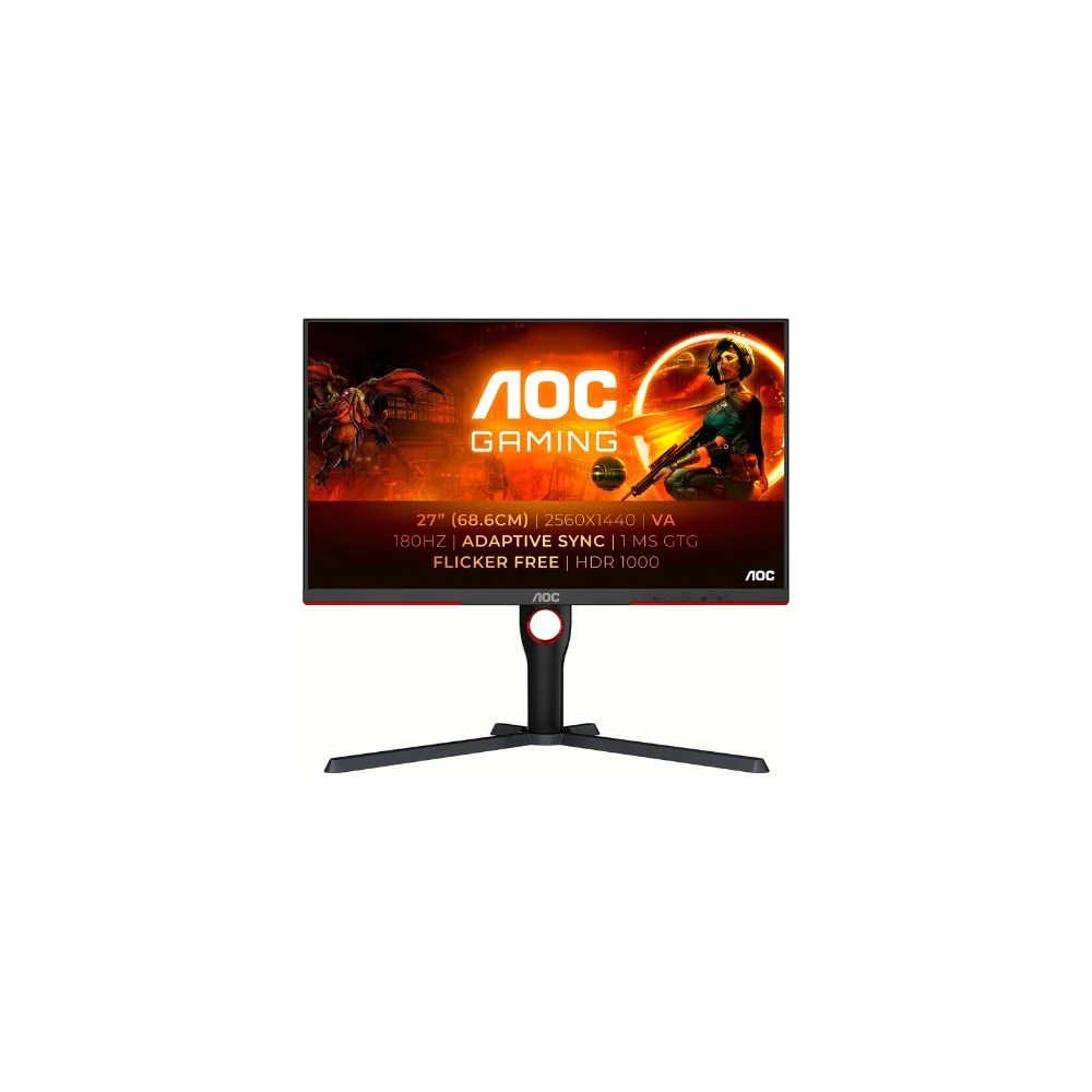 AOC Q27G3XMN/BK 27" QHD/MLED/180Hz/1ms/HAS gamingskärm