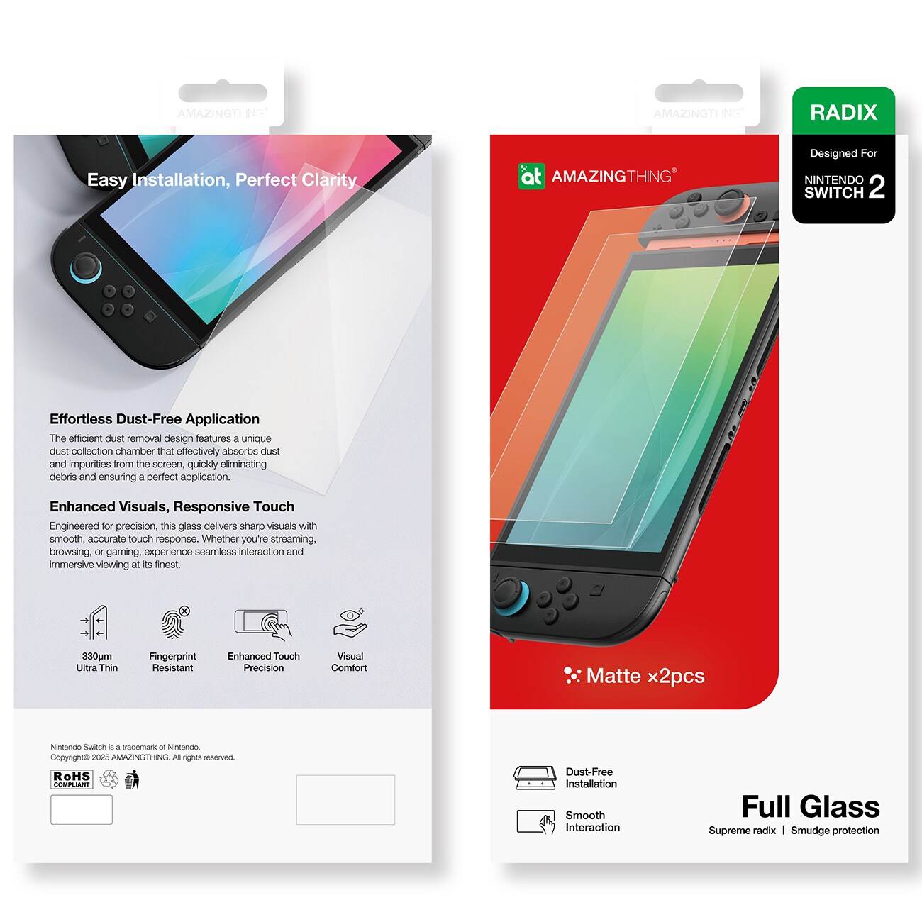 AmazingThing Radix Matte Glass for Nintendo Switch 2 (2 pcs.) - Miscellaneous Tillbehör till spelkonsol - Nintendo Switch 2, bild 4