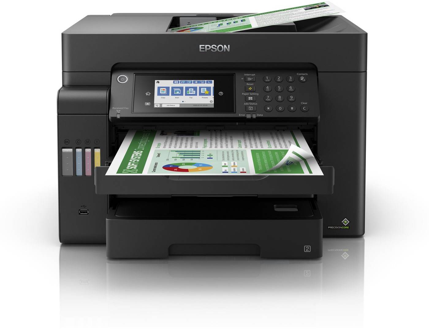 Epson EcoTank L15150, A3+ skrivare + scanner + kopiator + fax, 25/12 ppm ISO, 1200x2400 dpi scanner, duplex, display, ADF, AirPrint, USB/LAN/WiFi, bild 3
