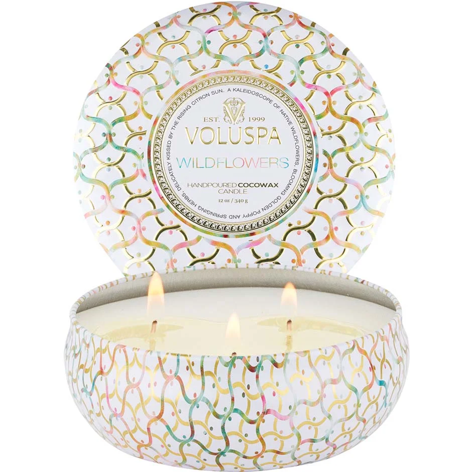 Voluspa Wildflowers Maison Blanc Wildflowers 3-wick Tin Candle 40h 340 g