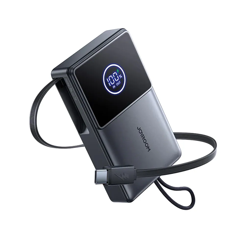 Joyroom 22.5W Powerbank 10000mAh snabbladdning med utdragbar kabel