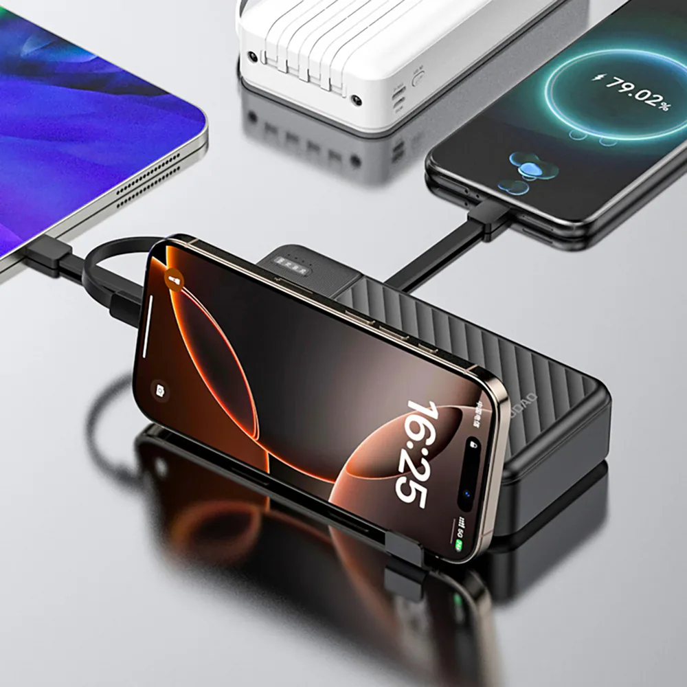 Dudao Powerbank K11 Pro 20000mAh med inbyggda kablar svart, bild 3
