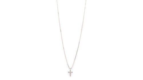 PILGRIM - CLARA Crystal Cross Necklace - Silver - 35 cm + 9 cm, bild 3