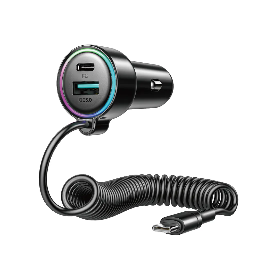 SiGN 90W 3-i-1 Snabb Billaddare med USB-C Kabel
