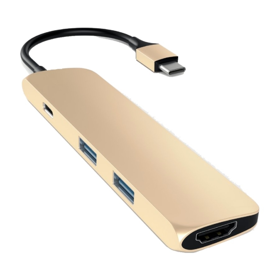 Satechi Slim USB Type-C multiport adapter med 4K HDMI Videoutgång och 2 USB 3.0 portar