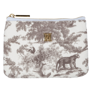 DARK Velvet Mini Pouch Warm Taupe Savannah Pattern