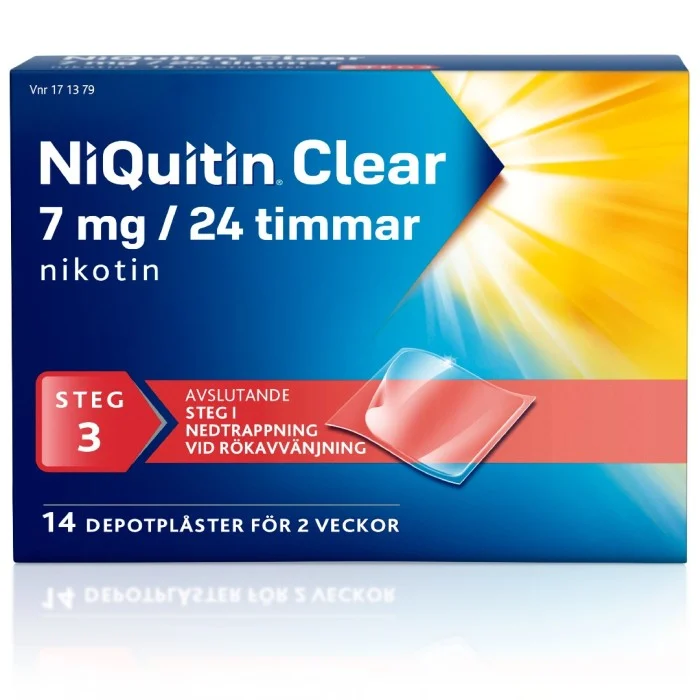 NiQuitin Clear 7 mg/24 Timmar Depotplåster 14 st
