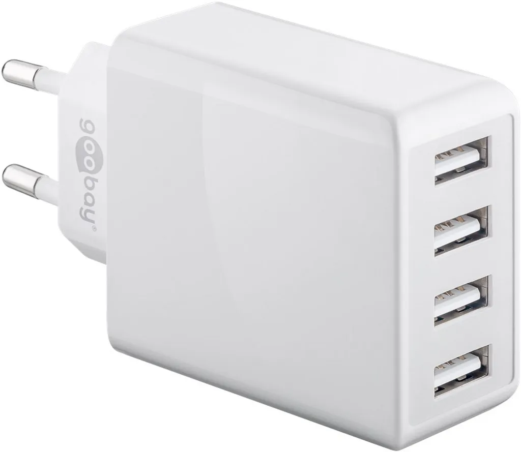 Goobay 4-vägs USB-laddare, 30W - Vit, bild 2
