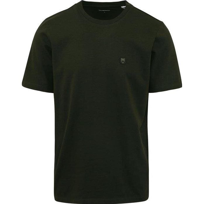 KnowledgeCotton Apparel LOKE badge tee - Regenerative Organic Ce Forrest Night - S