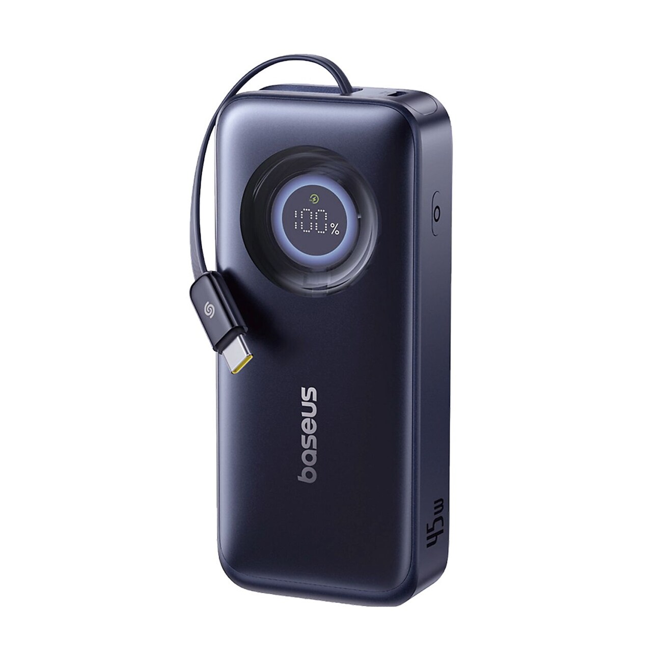 Baseus EnerCore CR11 10 000 mAh 45 W powerbank med infällbar USB-C-kabel – svart, bild 2
