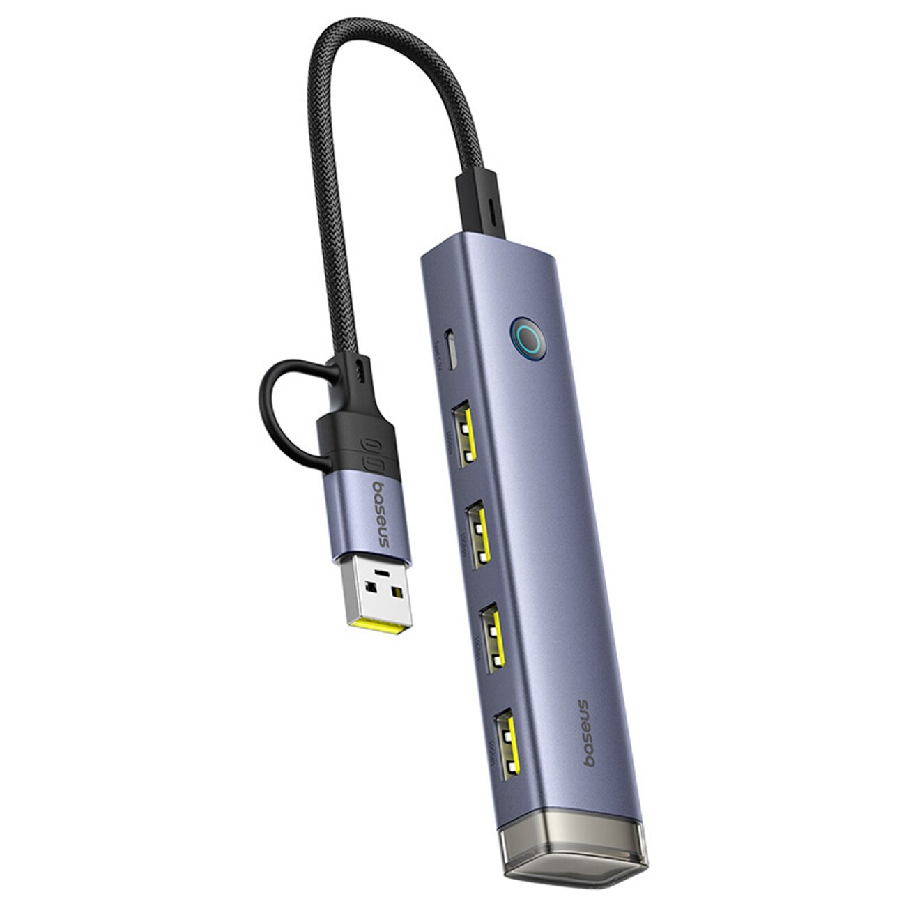 Baseus UltraJoy-serien USB-A/USB-C-hubb, 4 x USB-A 3.1, 1 x USB-C 5 V – grå, bild 3
