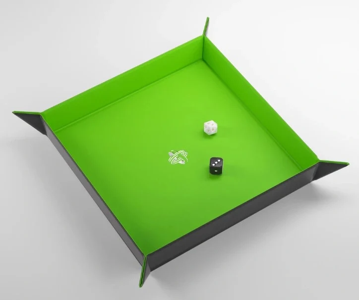 Gamegenic Magnetic Dice Tray Square: Black/Green