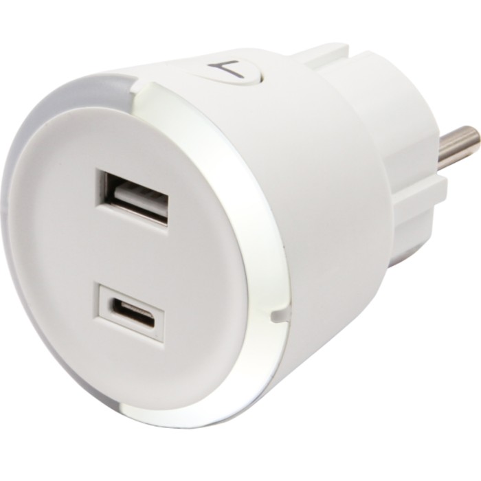 CAPiDi USB A+C Säkerhetstimer Vit