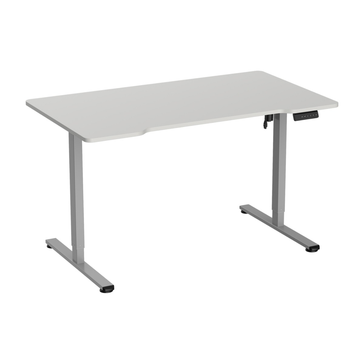 Dacota 140 x 80 cm elektriskt skrivbord, ljusgrå