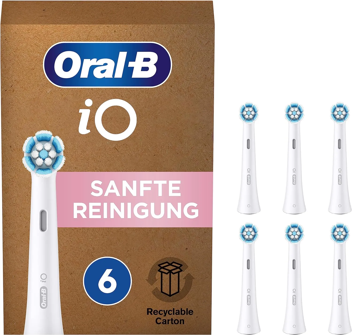 Oral-B iO Series Gentle Care tandborsthuvuden - Vit - 6-pack