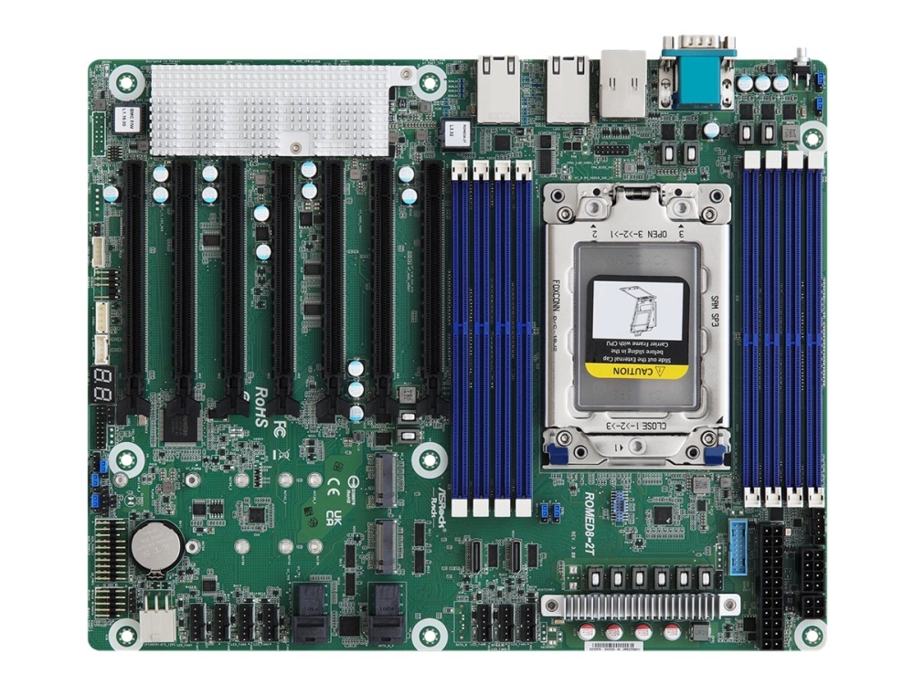 ASRock Rack ROMED8-2T/BCM servermoderkort, Socket SP3, ATX, 2x10 GbE