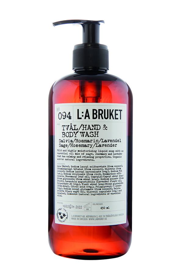 L:a Bruket Hand & Body Wash 094 Sage/Rosemary/Lavender 450 ml, bild 2