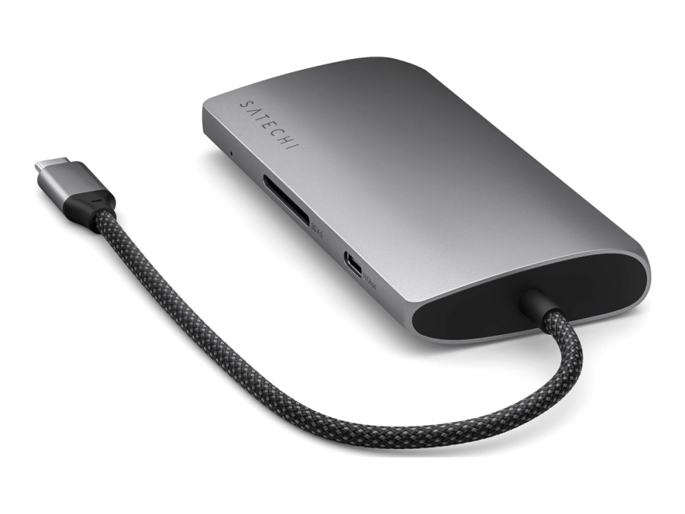 Satechi USB-C Multiport Adapter 8K med Ethernet Rymdgrå