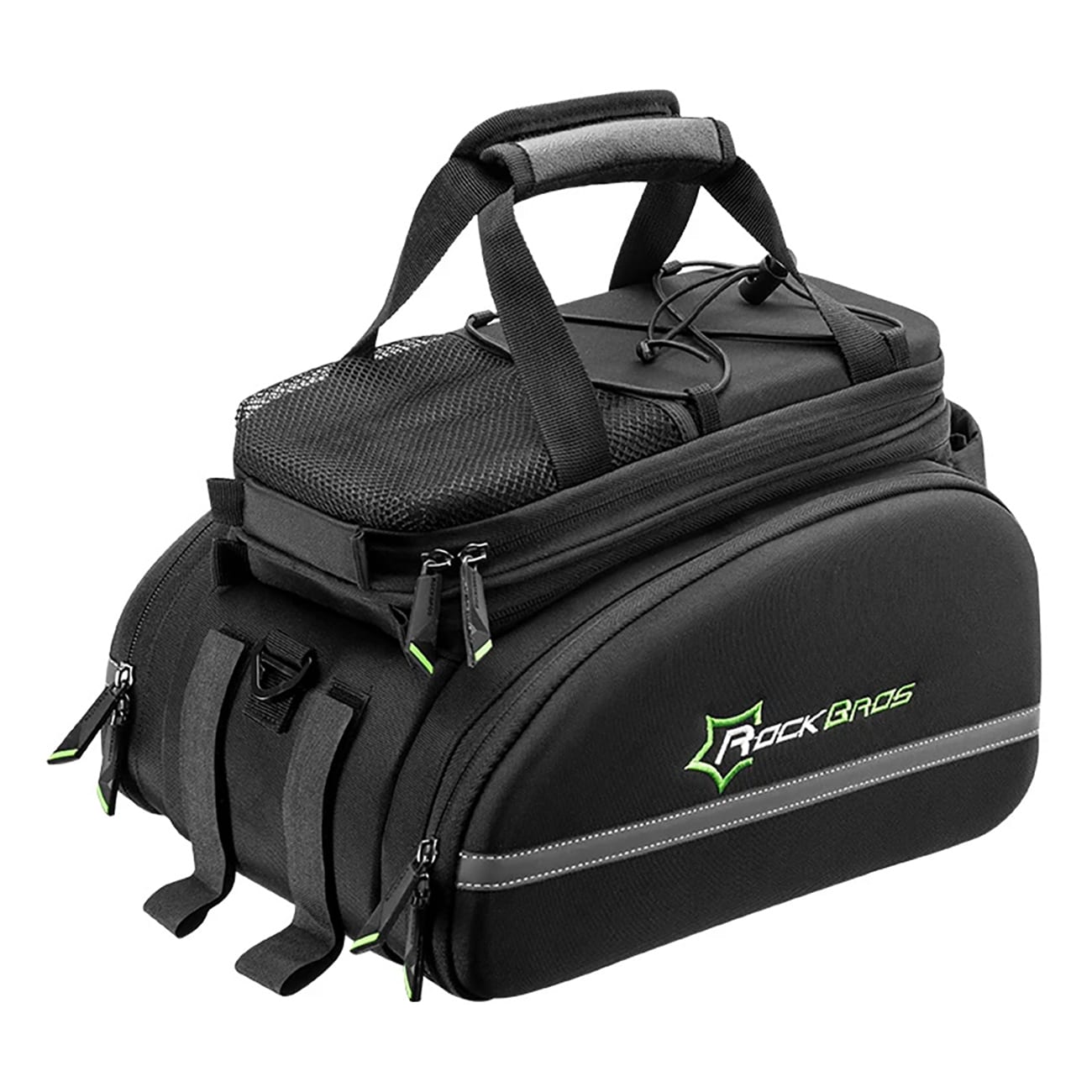 Rockbros cykelväska för bagageutrymme 35 l med utfällbara fickor - svart / Pakethållarväska
